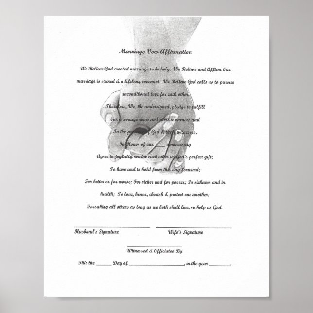 Póster Plantilla de renovación de voto de matrimonio de c (Frente)