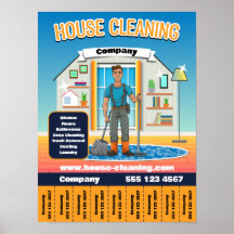 Plantilla de servicio de limpieza de casas