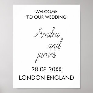 Póster Plantilla de signo de bienvenida Boda clásico, ele