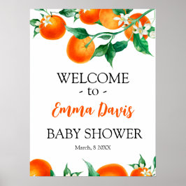 Póster Plantilla de signo de bienvenida de Baby Shower de