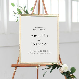 Póster Plantilla de signo de bienvenida de Boda de Boho N