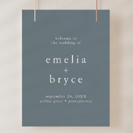 Póster Plantilla de signo de bienvenida de Boda simple de
