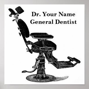 Póster Plantilla de silla dental de la época victoriana v