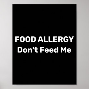 Póster Plantilla de texto de alergia alimentaria No me al