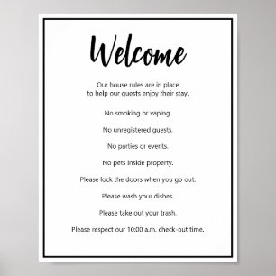 Póster Plantilla de texto en blanco y negro de las reglas