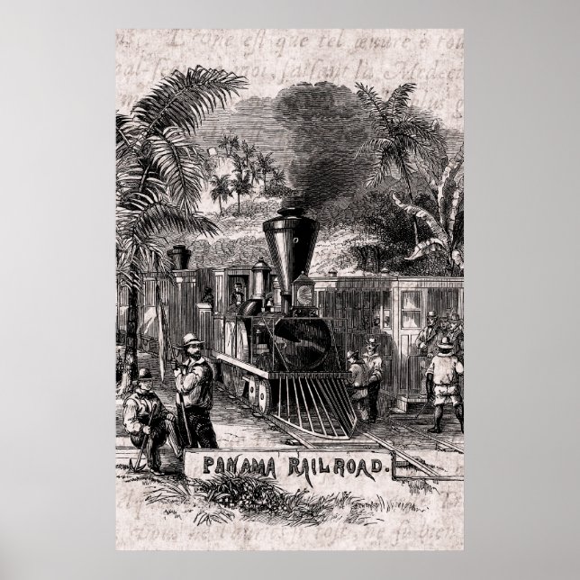 Póster Plantilla de tren ferroviario del canal de Panamá  (Frente)