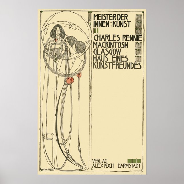 Póster Plantilla de Vintage Charles Rennie Mackintosh (Frente)