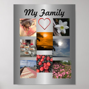 Póster Plantilla del collage de fotos de la familia para