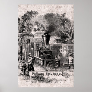 Póster Plantilla del tren de ferrocarril del Canal de