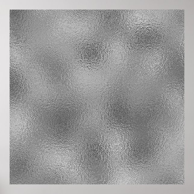 Póster Plantilla en blanco plateado Añadir texto (Frente)