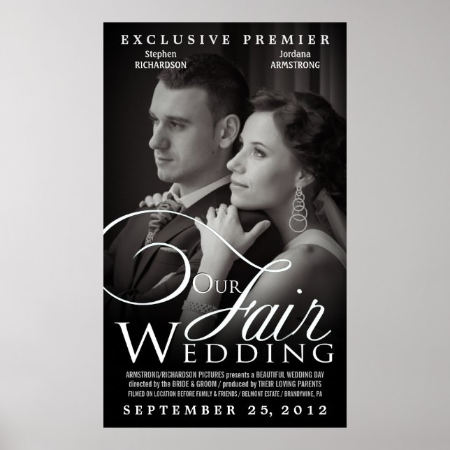 Póster Plantilla fotográfica de Boda de Poster de películ (Frente)