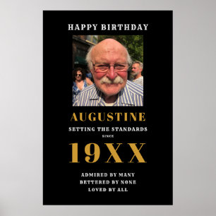 Póster Plantilla fotográfica de cumpleaños Moda elegante