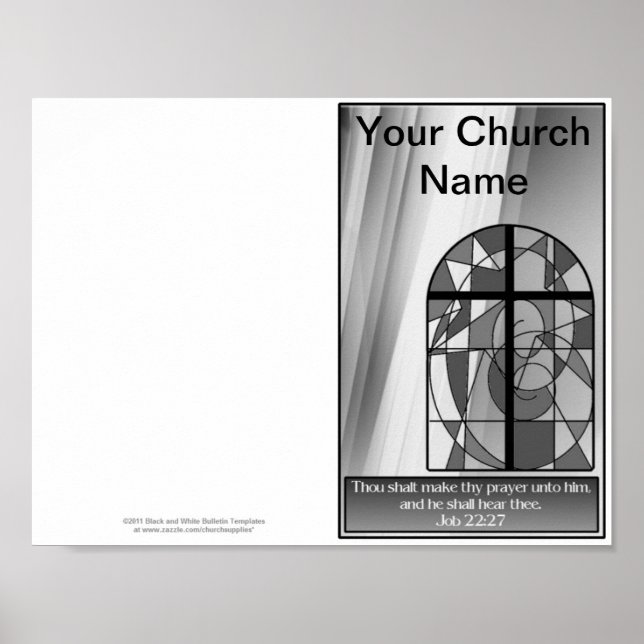 Póster Plantilla maestra de boletín de iglesia reimprimib (Frente)