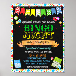 Póster Plantilla nocturna de bingo