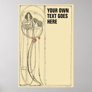 Póster Plantilla Vintage de Charles Rennie Mackintosh