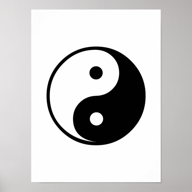 Póster Plantilla Yin Yang de Ilustracion blanco y negro (Frente)