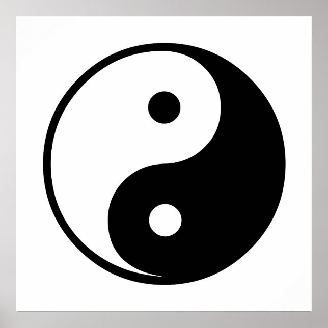 Póster Plantilla Yin Yang de Ilustracion blanco y negro (Frente)