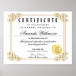 Póster Plantillas de certificado de diploma de personaliz
