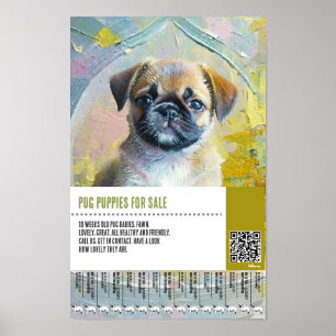 Póster plantillas de folletos de venta de cachorros Pug