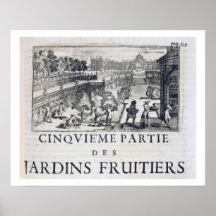 Póster Planting fruit trees, from 'Le Parfait Jardinier,