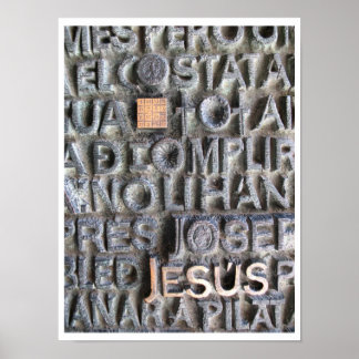 Póster Plaque de Bronce Jesús Sagrada Familia Foto