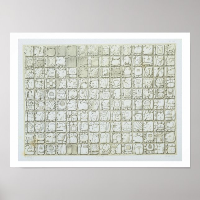 Póster Plaque de escritura ideográfica del Templo de I (Frente)