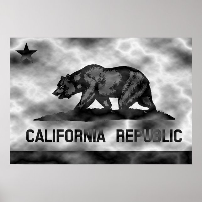 Póster Plasma de bandera de California (Frente)