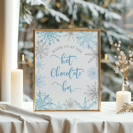 Póster Plata azul Caliente en la barra de chocolate calie