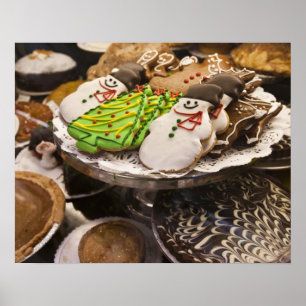 Póster Plata de cookies de Navidades frescos