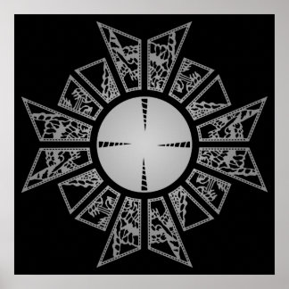 Póster Plata de estrella de lino