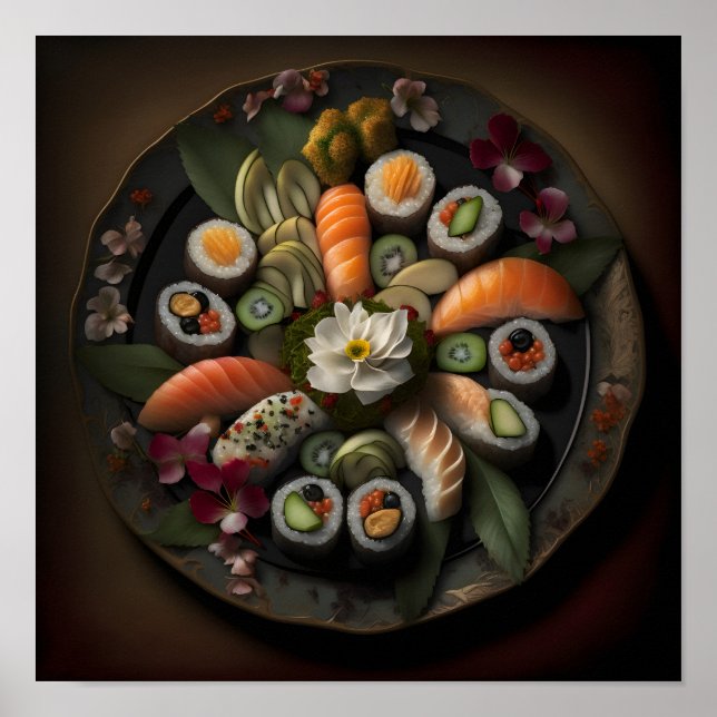 Póster Plata de sushi vida (Frente)