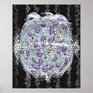 Póster Plata en el vitral