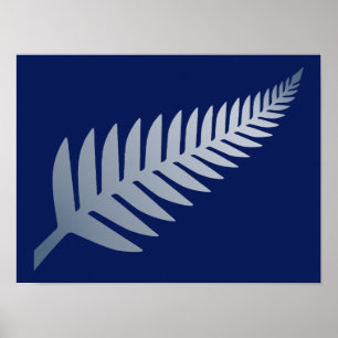 Póster Plata Fern de Nueva Zelanda
