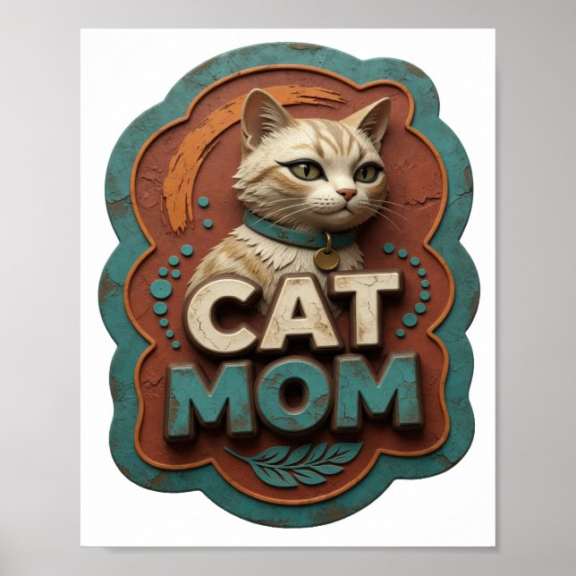 Póster Plata Limpia GATA MAMÁ (Frente)