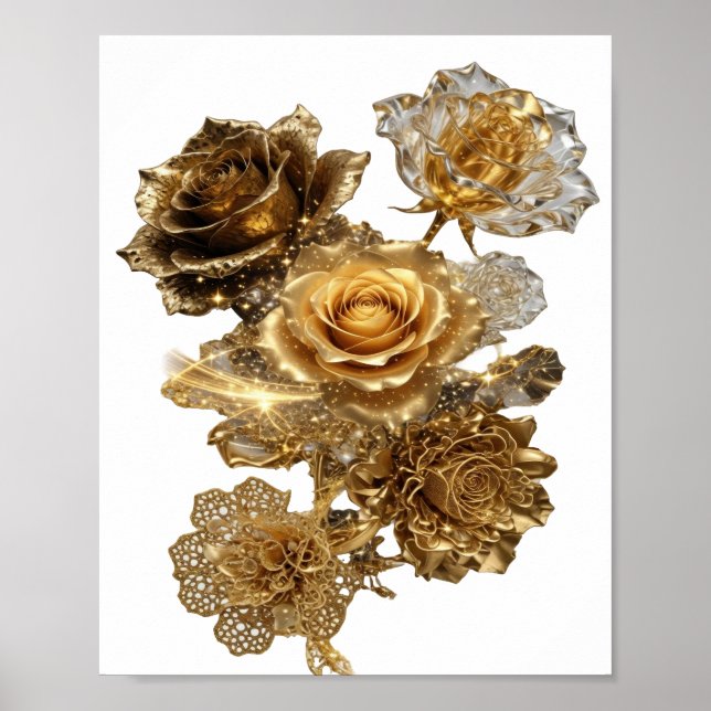 Póster Plata Limpia ROSAS DORADAS (Frente)