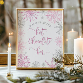 Póster Plata rosa Caliente en la barra de chocolate calie