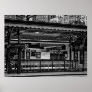 Póster Plataforma de la Estación Flinders Street en Melbo