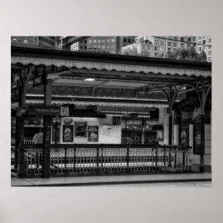 Póster Plataforma de la Estación Flinders Street en Melbo