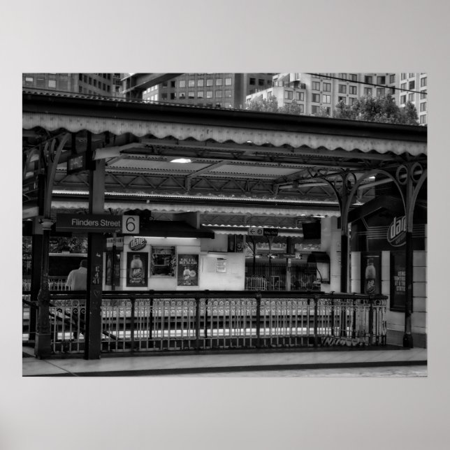 Póster Plataforma de la Estación Flinders Street en Melbo (Frente)