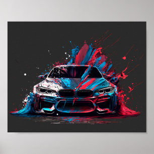 Póster Plátano de pintura patriótica BMW
