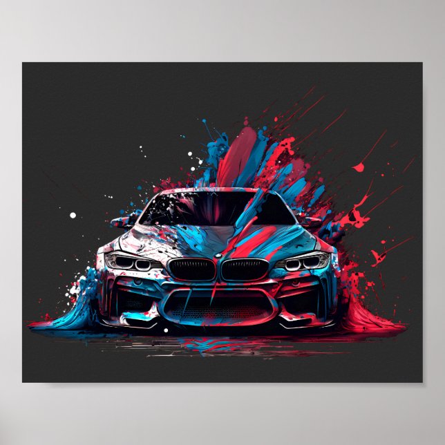 Póster Plátano de pintura patriótica BMW (Frente)