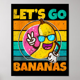 Póster Plátano divertido retro vintage meme suelta plátan