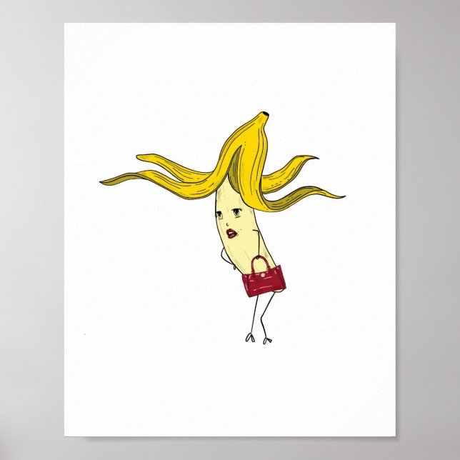 Póster Plátano glamuroso, tema de plátano  (Frente)