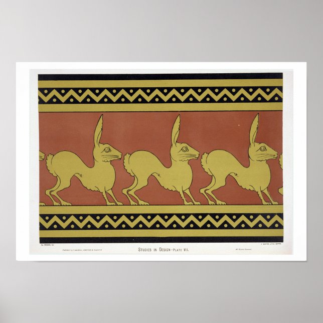 Póster Plate VII from 'Studies in Design', c.1874-76 (lit (Frente)