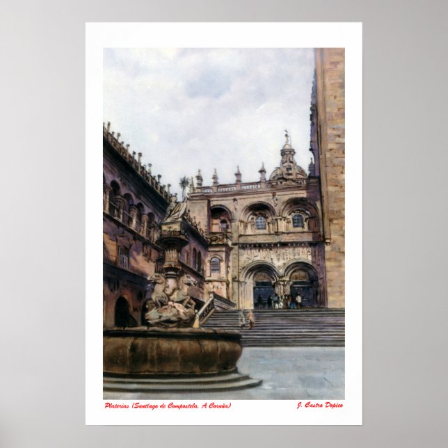 Póster Platerías (Santiago de Compostela. A Coruña) (Frente)