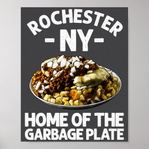 Póster Plato de basura divertido Rochester Ny Regalo geni