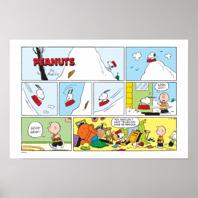 Póster Plato de comida para trineo de Snoopy (Frente)