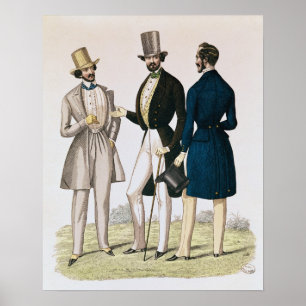 Póster Plato de moda que representa la ropa masculina