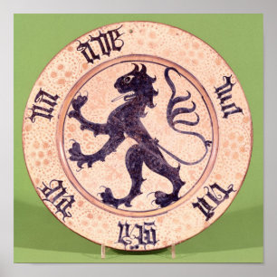 Póster Plato hispano-morisco, acristalado de estaño