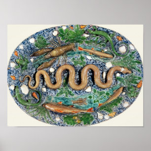 Póster Plato oval grande moldeado en alivio